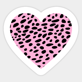 Cheetah Leopard Print Pink Heart Sticker